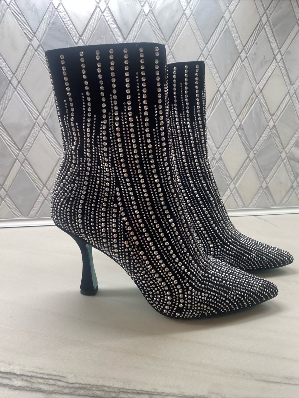 NWOT Betsy Johnson Crystal embellished boots